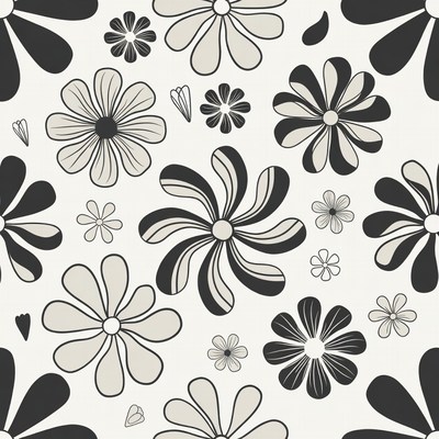 Black and White Flower Pattern