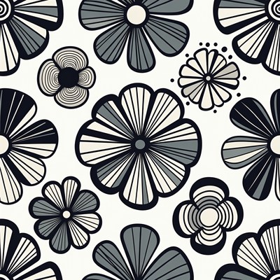 Black and White Flower Pattern