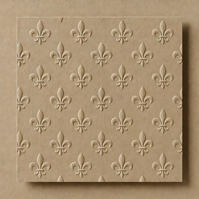 Fleur-de-lis Pattern on Beige Paper