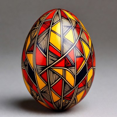 Colorful Geometric Patterned Easter Egg