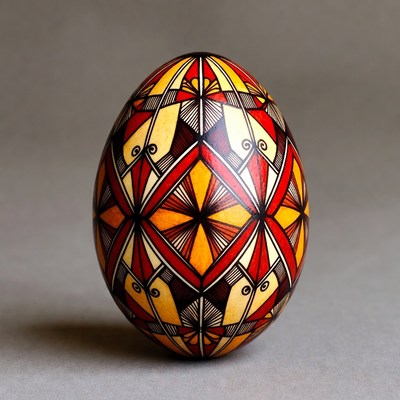 Colorful Geometric Decorated Easter Egg