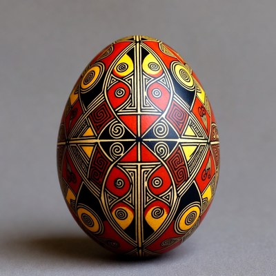 Colorful Geometric Patterned Easter Egg