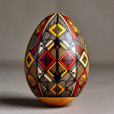 Colorful Geometric Patterned Easter Egg
