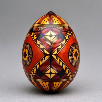 Ornate Red Decorated Easter Egg