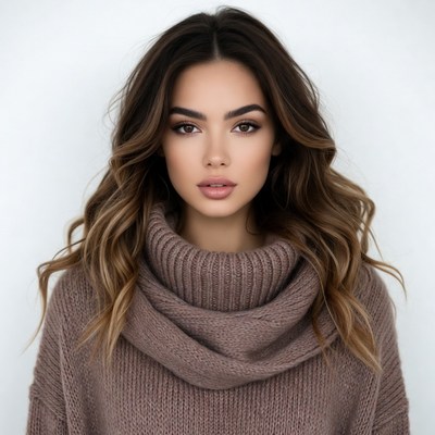 Beautiful woman in turtleneck sweater