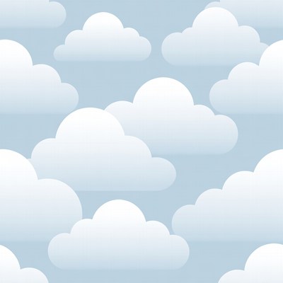 White Clouds Seamless Pattern