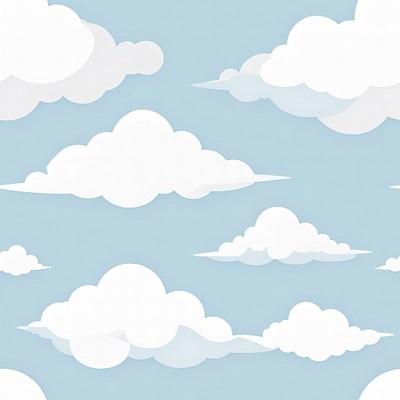 Cartoon White Clouds on Blue Sky