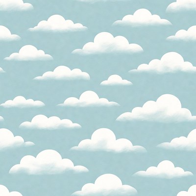 Blue Sky Clouds Seamless Pattern