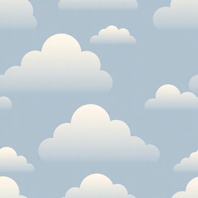 Fluffy Clouds Seamless Pattern
