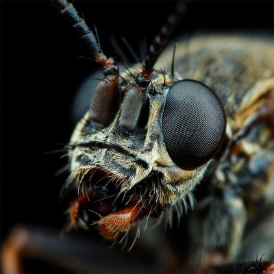 Close-up of beetle face