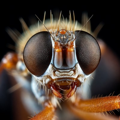 Close-up of hairy-eyed fly