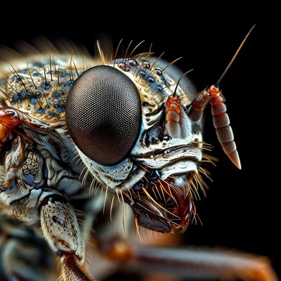 Close-up of fly head