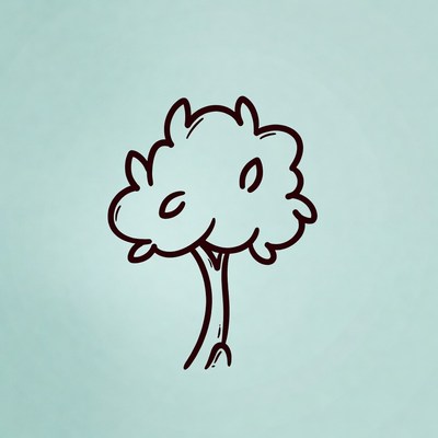 Cartoon tree outline illustration