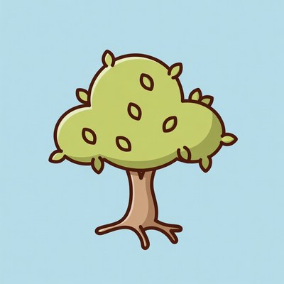 Cartoon green tree illustration
