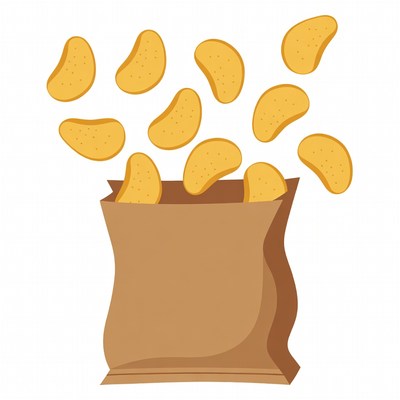 Potato Chips Spilling from Bag