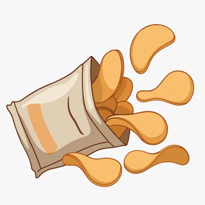 Spilling Potato Chips from Bag