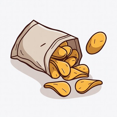 Spilled Potato Chips from Bag