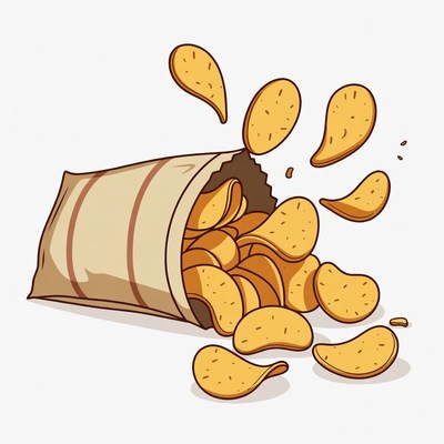 Spilling Potato Chips from Bag