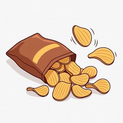 Spilled Potato Chips from Bag