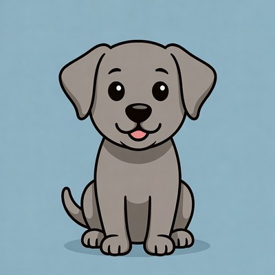 Cute gray puppy illustration