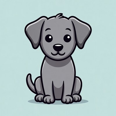 Cute gray puppy illustration