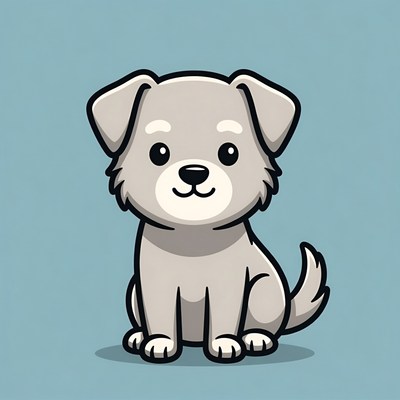 Cute gray puppy illustration