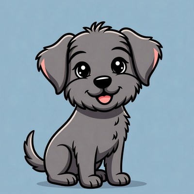 Cute gray puppy illustration