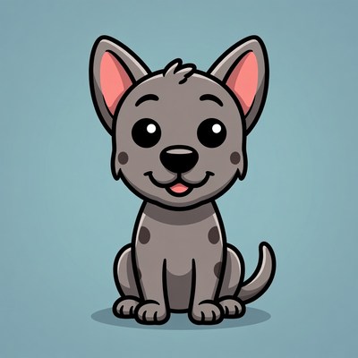 Cute gray puppy illustration