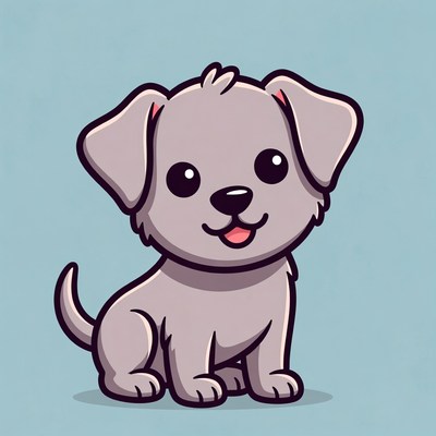Cute gray puppy illustration