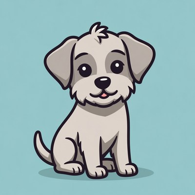 Cute gray puppy illustration