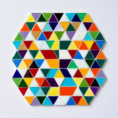 Colorful Hexagonal Mosaic Tile Pattern