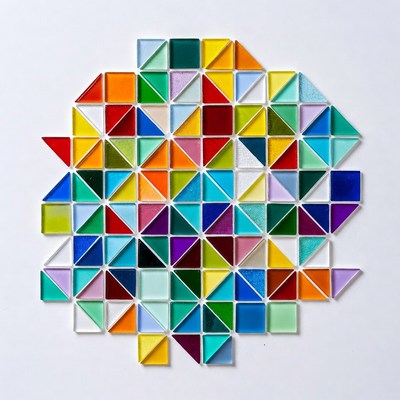 Colorful Mosaic Triangle Tiles Pattern
