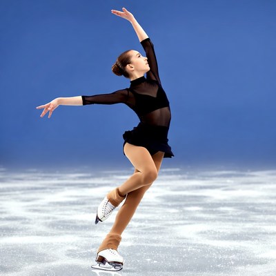 Girl figure skating on ice