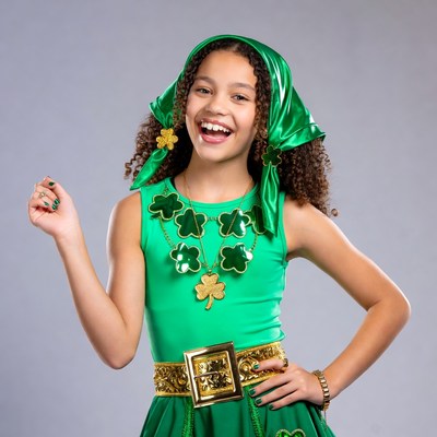 Girl in St. Patrick's Day costume