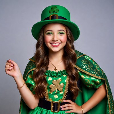 Girl in Leprechaun Costume
