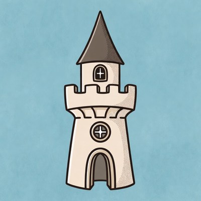 Cartoon White Castle Tower