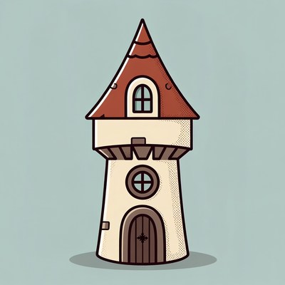 Cartoon fairy tale tower