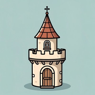 Cartoon Medieval Tower Illustration