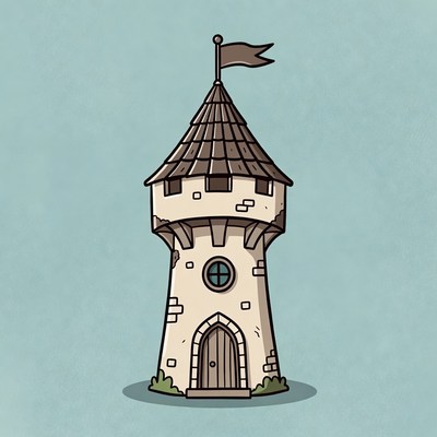 Cartoon Medieval Tower Illustration