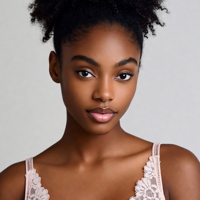 Beautiful African-American woman with curly hair