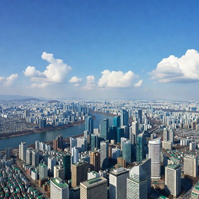 Aerial View of Seoul Cityscape
