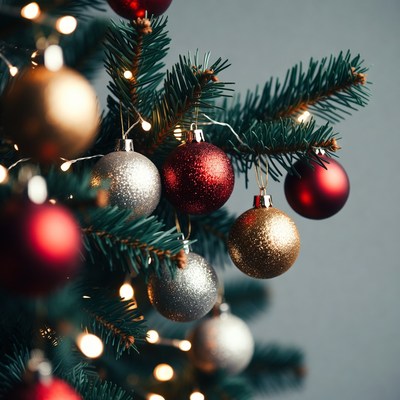 Christmas tree with colorful ornaments