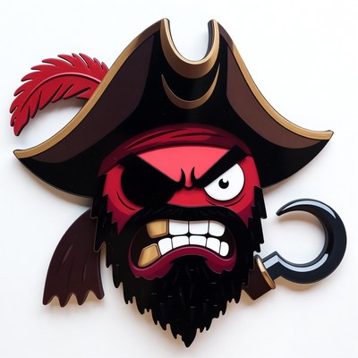 Angry Red Pirate Emoji