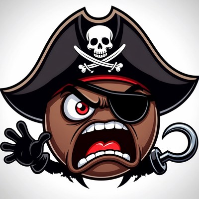 Angry Cartoon Pirate Emoji