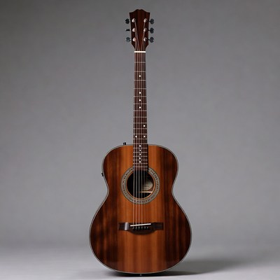 Brown Acoustic Electric Guitar