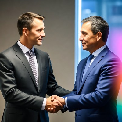 Two businessmen shaking hands