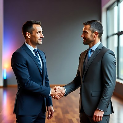 Two businessmen shaking hands