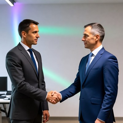 Two businessmen shaking hands