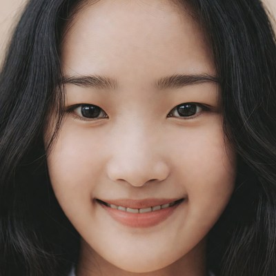Young Asian woman smiling close-up