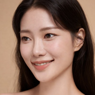 Asian woman smiling close-up